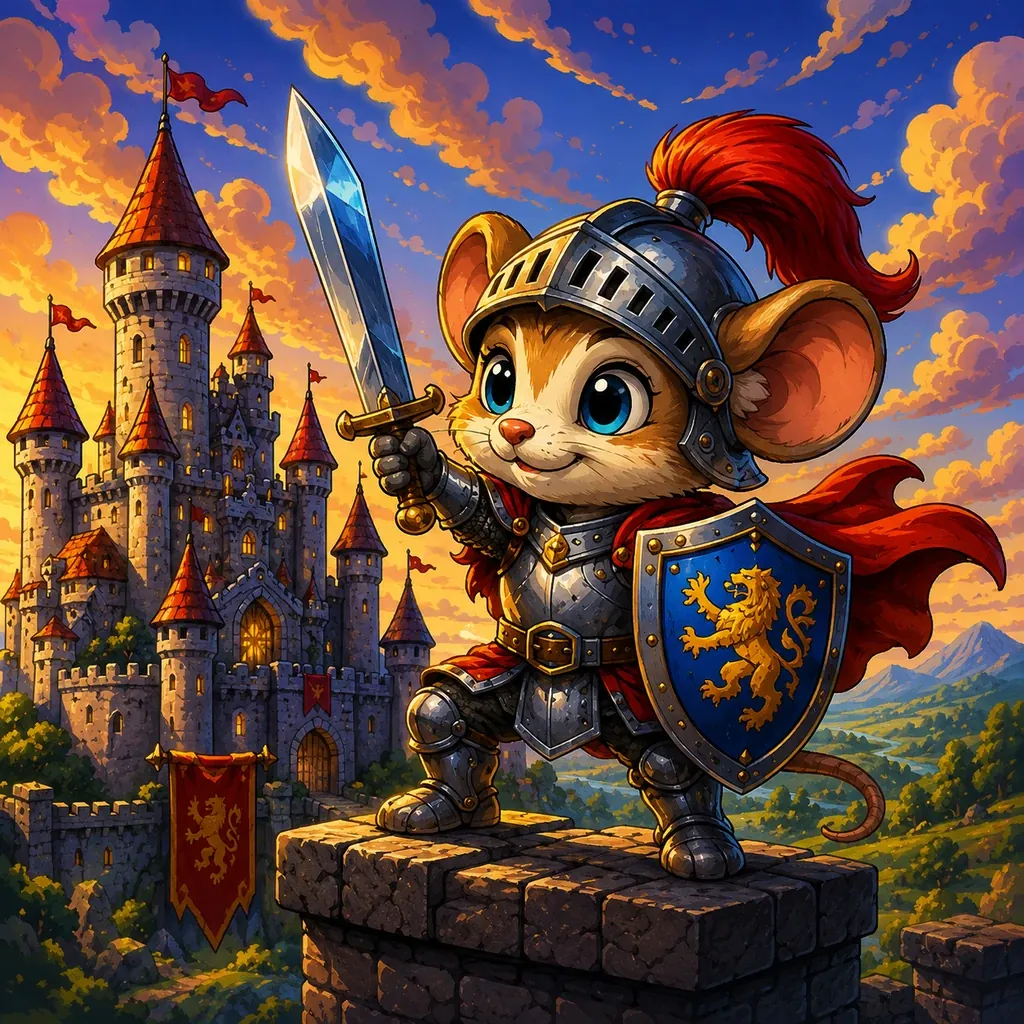Brave knight mouse